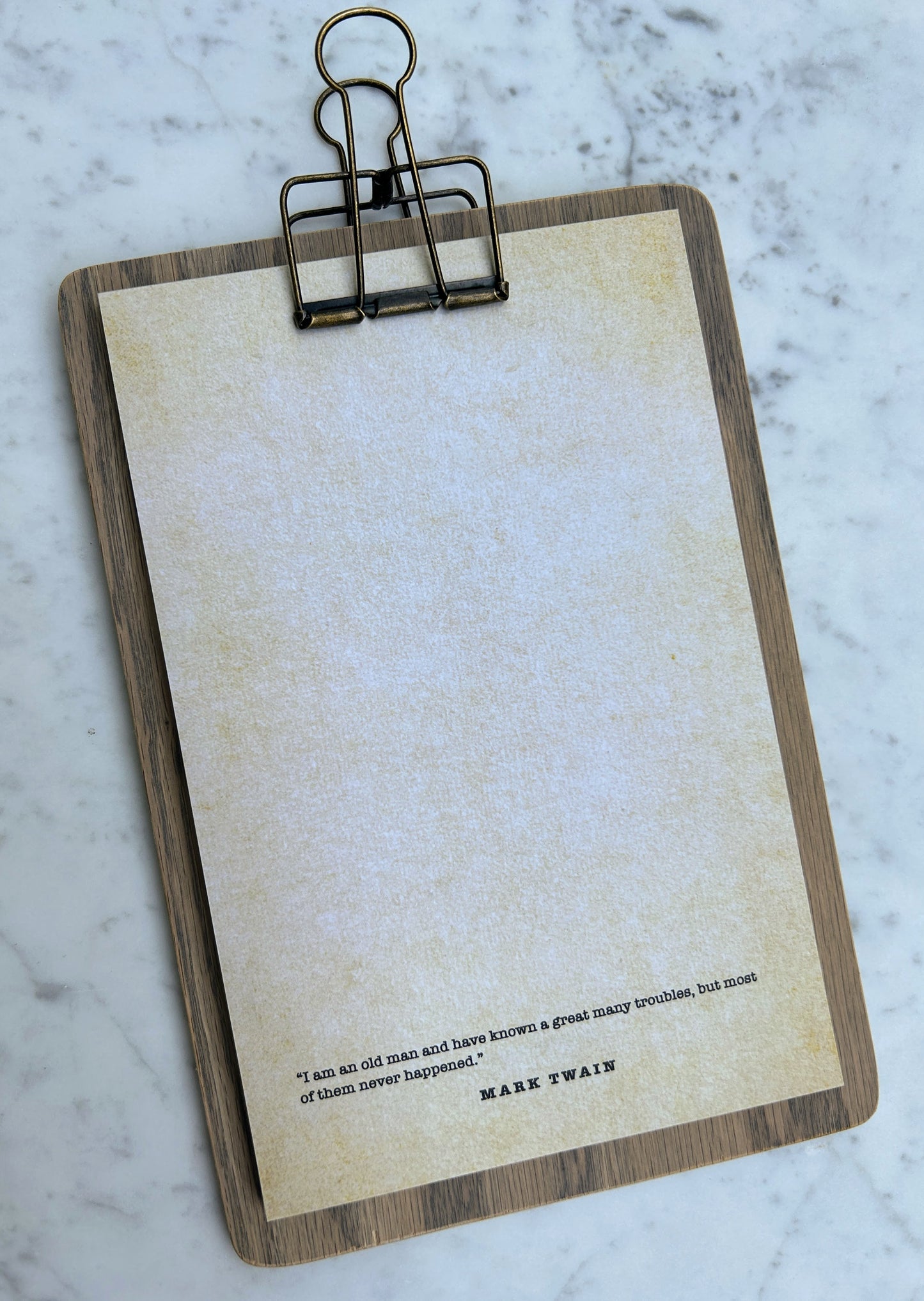 Weathered Gray + Antique Brass Clipboard - Quote-Pads