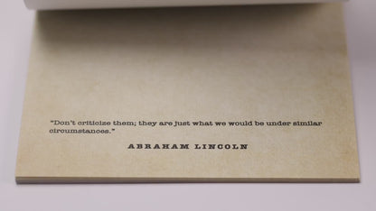 50 Abraham Lincoln Quotes Notepad  |  5.5 x 8.5 Notepad | 50 Sheets