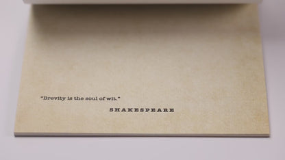 50 Shakespeare Quotes Notepad  |  5.5 x 8.5 Notepad | 50 sheets