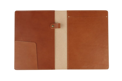 Interior of Tan Leather Padfolio