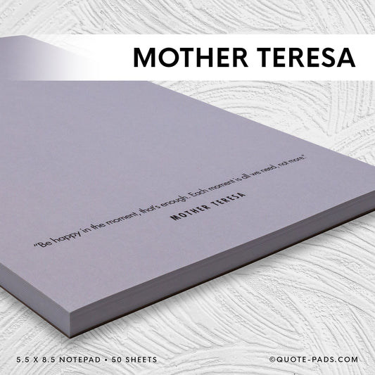 50 Mother Teresa Quotes Notepad  |  5.5 x 8.5 Notepad | 50 Sheets - Quote-Pads