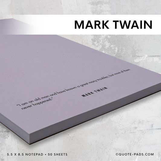 50 Mark Twain Quotes Notepad  |  5.5 x 8.5 Notepad | 50 Sheets - Quote-Pads