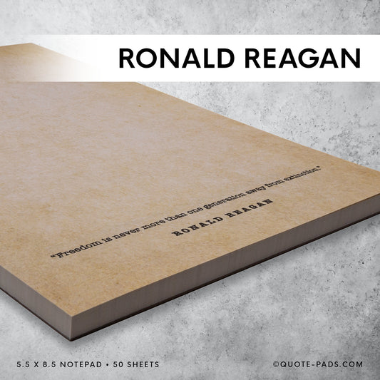 50 Ronald Reagan Quotes Notepad  |  5.5 x 8.5 Notepad | 50 Sheets - Quote-Pads