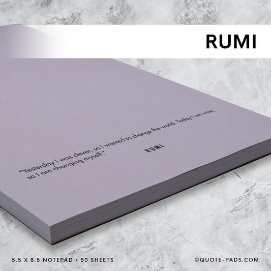 50 Rumi Quotes Notepad  |  5.5 x 8.5 Notepad | 50 Sheets - Quote-Pads