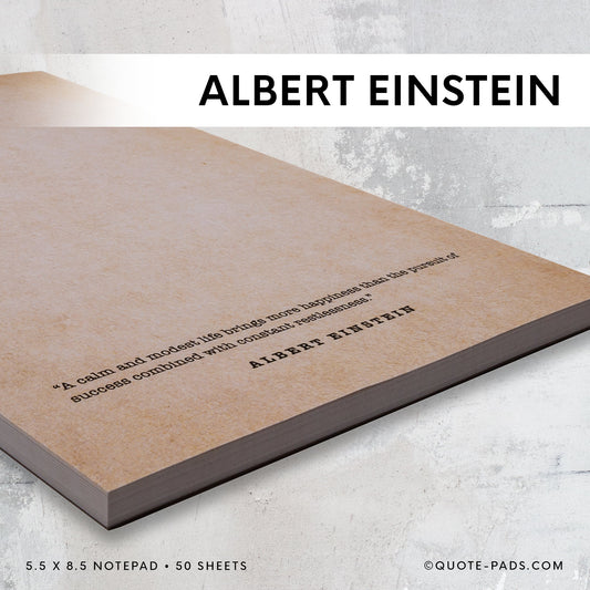 50 Albert Einstein Quotes Notepad  |  5.5 x 8.5 Notepad | 50 Sheets - Quote-Pads