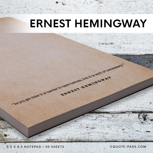 50 Ernest Hemingway Quotes Notepad  |  5.5 x 8.5 Notepad | 50 Sheets - Quote-Pads